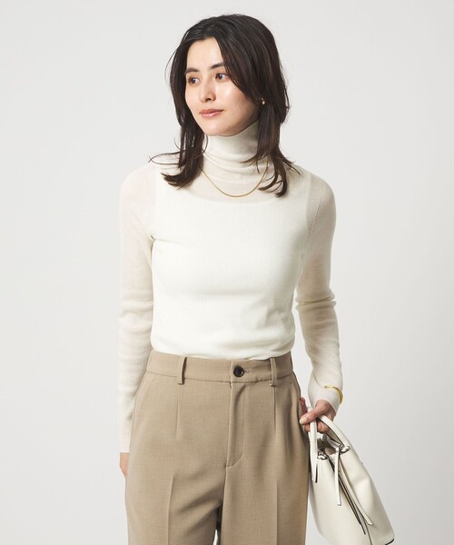 ウール シアー リブ タートルネック ニット ウォッシャブル（ニット