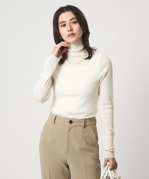 ウール シアー リブ タートルネック ニット ウォッシャブル（ニット