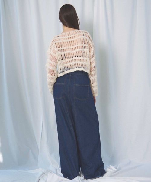 CIEL'AIR(シエルエアー)の「BOUCLE SHORT SWEATER(ブークレショートセーター)(ニット/セーター・レディース・アイボリー/ブラック・FREE)」の17枚目の写真
