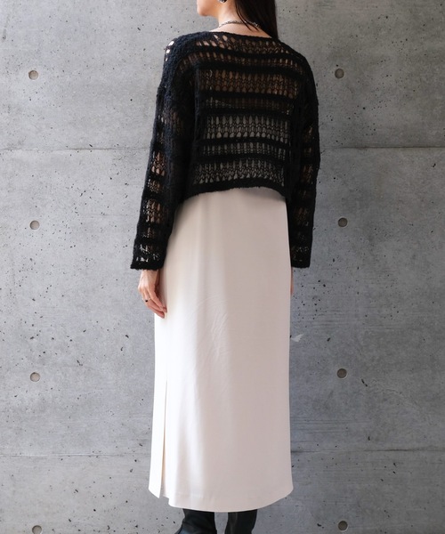 CIEL'AIR(シエルエアー)の「BOUCLE SHORT SWEATER(ブークレショートセーター)(ニット/セーター・レディース・アイボリー/ブラック・FREE)」の18枚目の写真