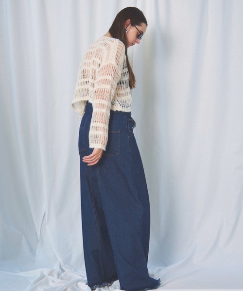CIEL'AIR(シエルエアー)の「BOUCLE SHORT SWEATER(ブークレショートセーター)(ニット/セーター・レディース・アイボリー/ブラック・FREE)」の19枚目の写真