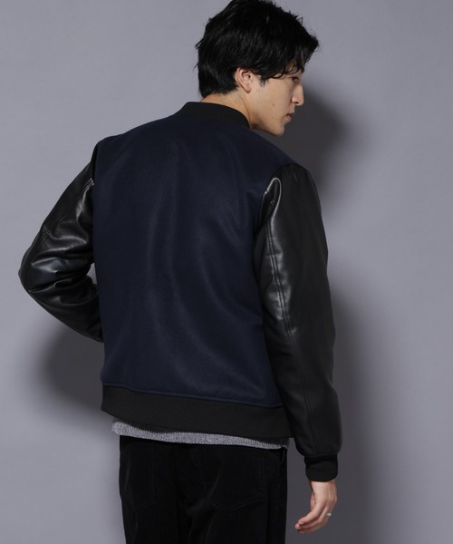 NANO universe（ナノユニバース）の「フェイクレザースタジャン（スタジャン・メンズ・ブラック/ネイビー・L/M/S）」の6枚目の写真