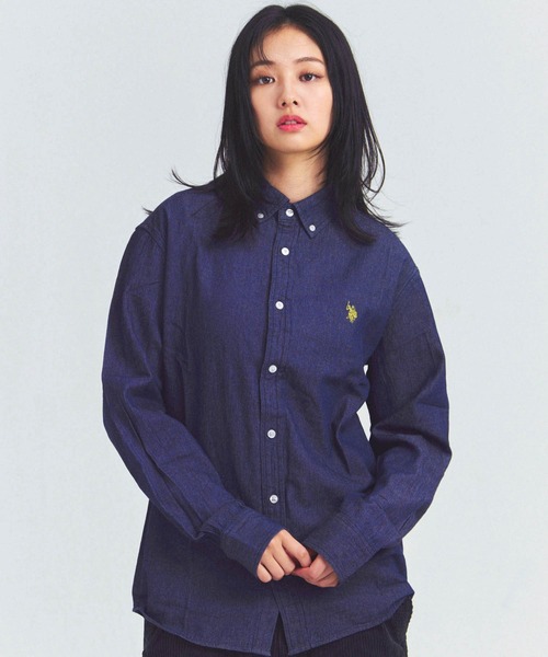 U.S. POLO ASSN.(ユーエスポロアッスン)の「US POLO ASSN BDシャツ(シャツ/ブラウス・メンズ・アイボリー/インディゴブルー・L/XL/M)」の21枚目の写真