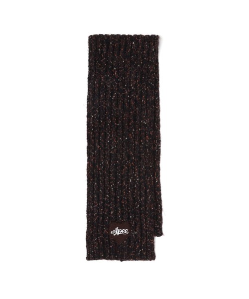 A BATHING APE(アベイシングエイプ)の「KNIT BADGE SCARF(その他・レディース・ブラック・FREE)」の1枚目の写真