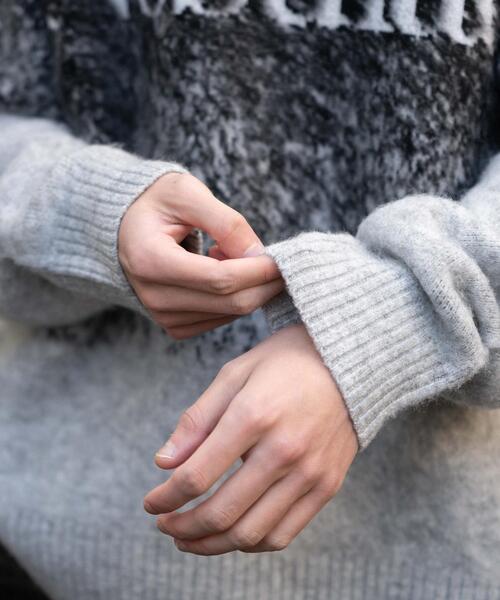 WEGO(ウィゴー)の「WEGO/【25年秋冬新作】ファジーグラデーションプルオーバー(ニット/セーター・メンズ・ブラック/ワイン/グレー・LARGE/MEDIUM)」の10枚目の写真