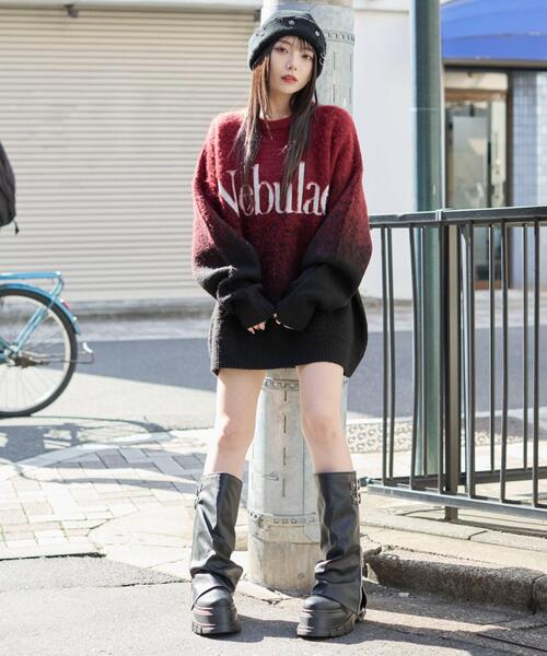 WEGO(ウィゴー)の「WEGO/【25年秋冬新作】ファジーグラデーションプルオーバー(ニット/セーター・メンズ・ブラック/ワイン/グレー・LARGE/MEDIUM)」の21枚目の写真