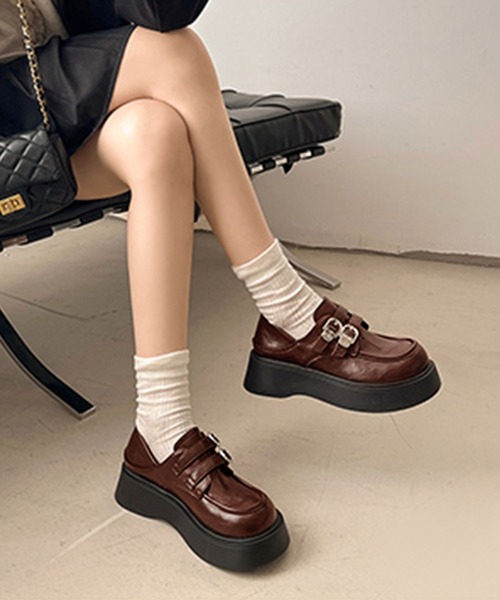 shoes365(シューズスリーシックスファイヴ)の「厚底ローファー(ローファー・レディース・ブラック/ブラウン・23.0cm/23.5cm/24.5cm/25.0cm/24.0cm)」の2枚目の写真