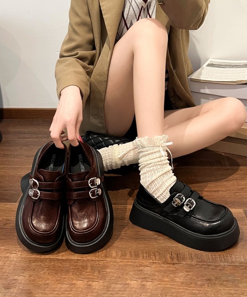 shoes365(シューズスリーシックスファイヴ)の「厚底ローファー(ローファー・レディース・ブラック/ブラウン・23.0cm/23.5cm/24.5cm/25.0cm/24.0cm)」の16枚目の写真