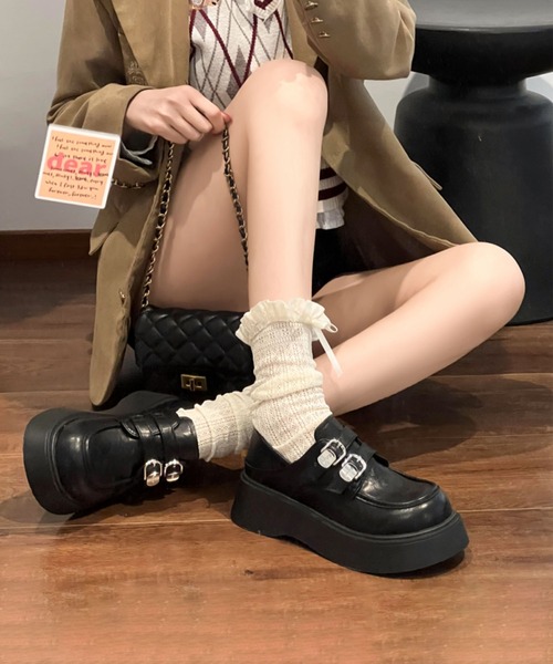 shoes365(シューズスリーシックスファイヴ)の「厚底ローファー(ローファー・レディース・ブラック/ブラウン・23.0cm/23.5cm/24.5cm/25.0cm/24.0cm)」の4枚目の写真