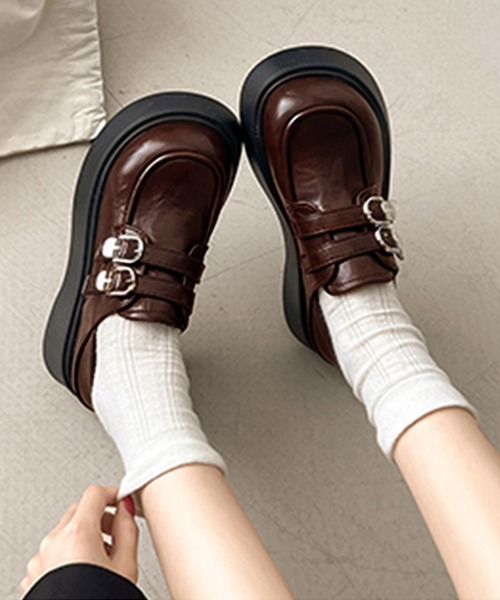 shoes365(シューズスリーシックスファイヴ)の「厚底ローファー(ローファー・レディース・ブラック/ブラウン・23.0cm/23.5cm/24.5cm/25.0cm/24.0cm)」の9枚目の写真