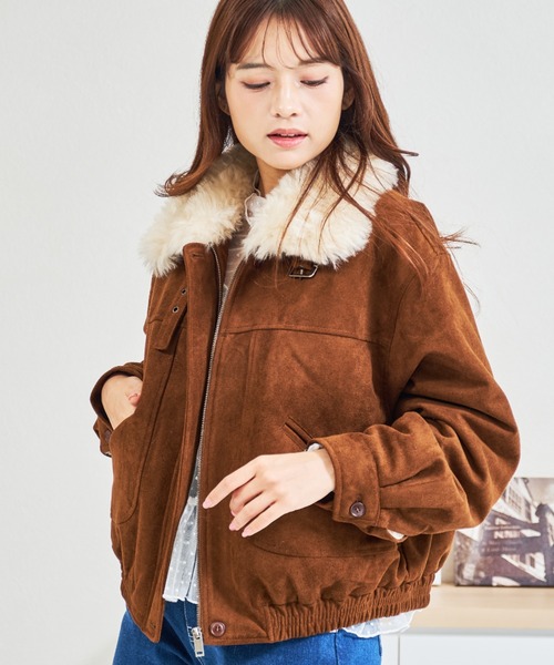 MISCH MASCH（ミッシュマッシュ）の「ZOZO限定 スエードファーブルゾン（ブルゾン・レディース・ブラウン・ﾌﾘ-）」の9枚目の写真