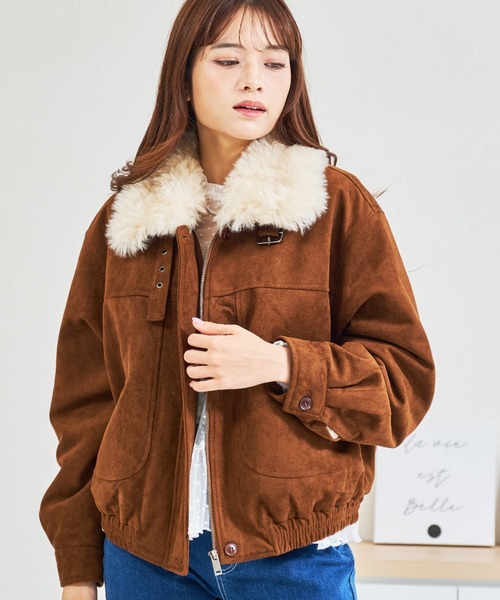 MISCH MASCH（ミッシュマッシュ）の「ZOZO限定 スエードファーブルゾン（ブルゾン・レディース・ブラウン・ﾌﾘ-）」の10枚目の写真