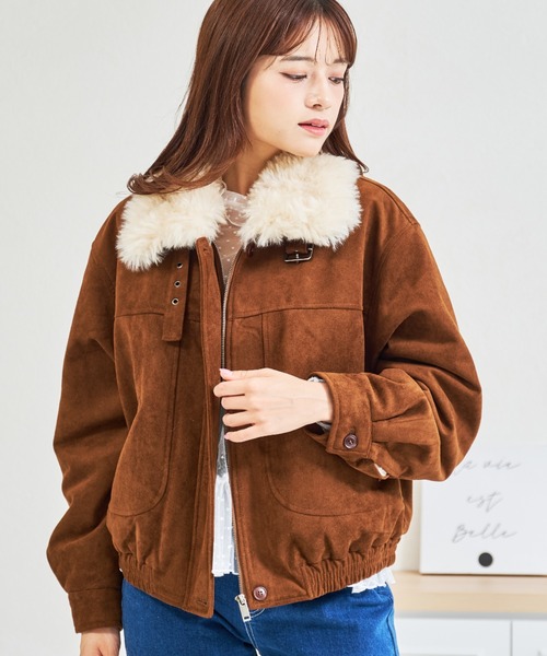 MISCH MASCH（ミッシュマッシュ）の「ZOZO限定 スエードファーブルゾン（ブルゾン・レディース・ブラウン・ﾌﾘ-）」の11枚目の写真