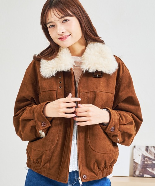 MISCH MASCH（ミッシュマッシュ）の「ZOZO限定 スエードファーブルゾン（ブルゾン・レディース・ブラウン・ﾌﾘ-）」の8枚目の写真