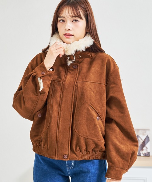 MISCH MASCH（ミッシュマッシュ）の「ZOZO限定 スエードファーブルゾン（ブルゾン・レディース・ブラウン・ﾌﾘ-）」の2枚目の写真