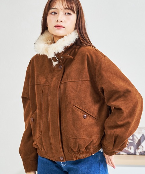 MISCH MASCH（ミッシュマッシュ）の「ZOZO限定 スエードファーブルゾン（ブルゾン・レディース・ブラウン・ﾌﾘ-）」の3枚目の写真