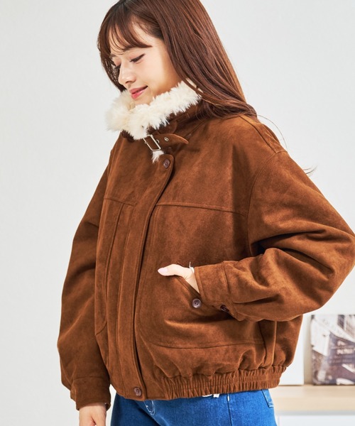 MISCH MASCH（ミッシュマッシュ）の「ZOZO限定 スエードファーブルゾン（ブルゾン・レディース・ブラウン・ﾌﾘ-）」の4枚目の写真