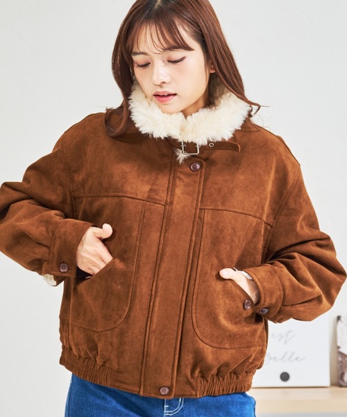 MISCH MASCH（ミッシュマッシュ）の「ZOZO限定 スエードファーブルゾン（ブルゾン・レディース・ブラウン・ﾌﾘ-）」の5枚目の写真