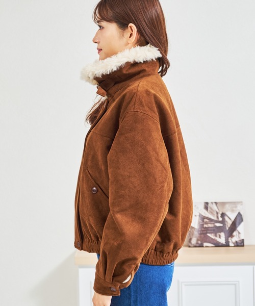 MISCH MASCH（ミッシュマッシュ）の「ZOZO限定 スエードファーブルゾン（ブルゾン・レディース・ブラウン・ﾌﾘ-）」の7枚目の写真