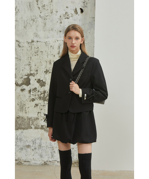 ANOETIC(アノエティック)の「SHIRRED BALLOON SKIRT_BLACK(スカート・レディース・ブラック・FREE)」の2枚目の写真