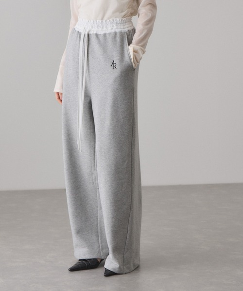 ADAM ET ROPE'(アダムエロペ)の「コンビウエストスウェットイージーパンツ(その他パンツ・レディース・グレー系その他/ホワイト系その他5・38/36)」の2枚目の写真