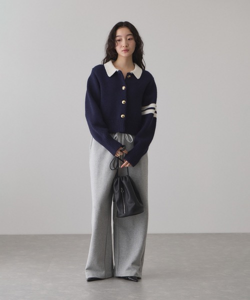 ADAM ET ROPE'(アダムエロペ)の「コンビウエストスウェットイージーパンツ(その他パンツ・レディース・グレー系その他/ホワイト系その他5・38/36)」の8枚目の写真