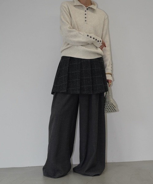 chuclla(チュクラ)の「【YOUYILIN】チェックミニスカート CHYOUW25a009(スカート・レディース・ダークグレー・L/M)」の2枚目の写真