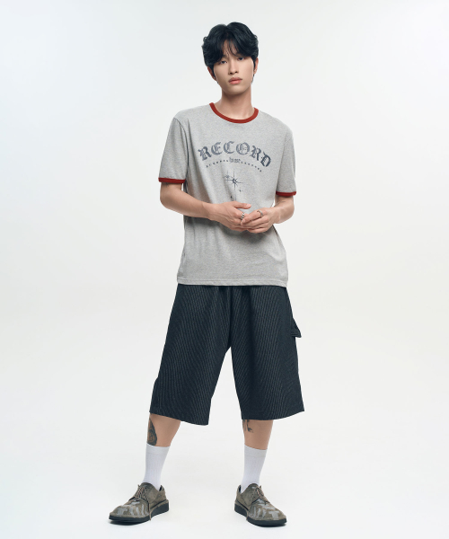 SLOW RECORD HOUSE（スローレコードハウス）の「RECORD リンガーTシャツ_メランジグレー（Tシャツ/カットソー・レディース・その他・LARGE/MEDIUM/SMALL）」の3枚目の写真