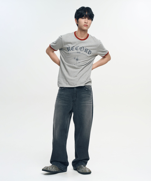 SLOW RECORD HOUSE（スローレコードハウス）の「RECORD リンガーTシャツ_メランジグレー（Tシャツ/カットソー・レディース・その他・LARGE/MEDIUM/SMALL）」の4枚目の写真