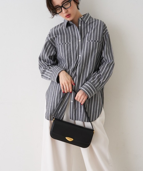 Rouge vif(ルージュヴィフ)の「【MAESTOSO/マエストソ】NOA BAGUETTE レザーショルダーバッグ / クラッチバッグ(ショルダーバッグ・レディース・ブラック・フリー)」の8枚目の写真