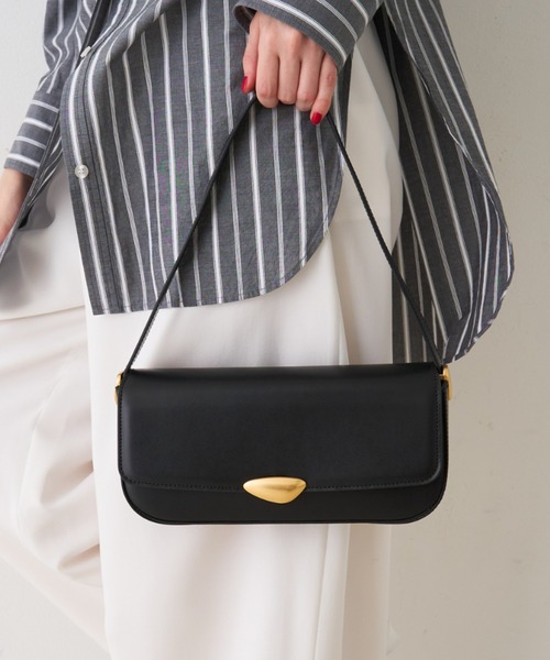 Rouge vif(ルージュヴィフ)の「【MAESTOSO/マエストソ】NOA BAGUETTE レザーショルダーバッグ / クラッチバッグ(ショルダーバッグ・レディース・ブラック・フリー)」の9枚目の写真