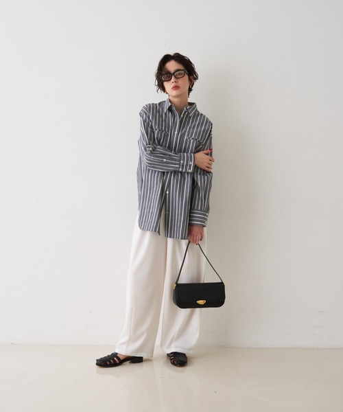 Rouge vif(ルージュヴィフ)の「【MAESTOSO/マエストソ】NOA BAGUETTE レザーショルダーバッグ / クラッチバッグ(ショルダーバッグ・レディース・ブラック・フリー)」の11枚目の写真
