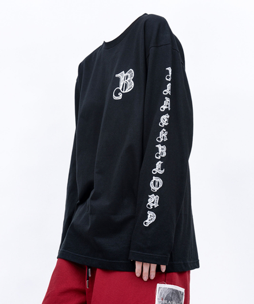 BLACK BLOND(ブラック ブロンド)の「ビビディ スケッチ ロゴ 長袖Tシャツ (ブラック)(Tシャツ/カットソー・レディース・その他・SMALL/MEDIUM/LARGE/X-LARGE/XX-LARGE/XXX-LARGE)」の1枚目の写真