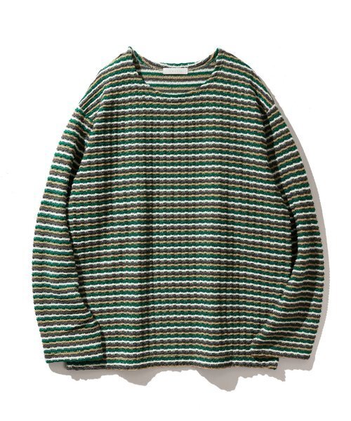 VASTIC(バスティック)の「オーバーサイズ グランジストライプニット_グリーン(ニット/セーター・メンズ・その他・MEDIUM/LARGE)」の2枚目の写真