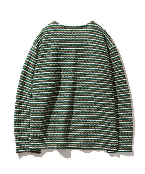 VASTIC(バスティック)の「オーバーサイズ グランジストライプニット_グリーン(ニット/セーター・メンズ・その他・MEDIUM/LARGE)」の3枚目の写真