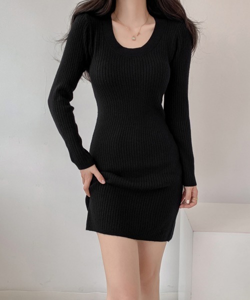 Miniministore(ミニミニストア)の「リブニットワンピース タイトワンピース(ワンピース・レディース・アイボリー/ブラック/ダークグレー/ブラウン/キャメル・FREE)」の12枚目の写真