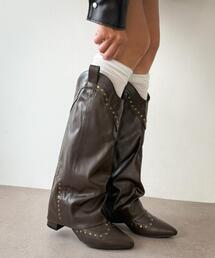 WEGO | WEGO/【25年秋冬新作】ウエスタンカバーロングブーツ(ブーツ)