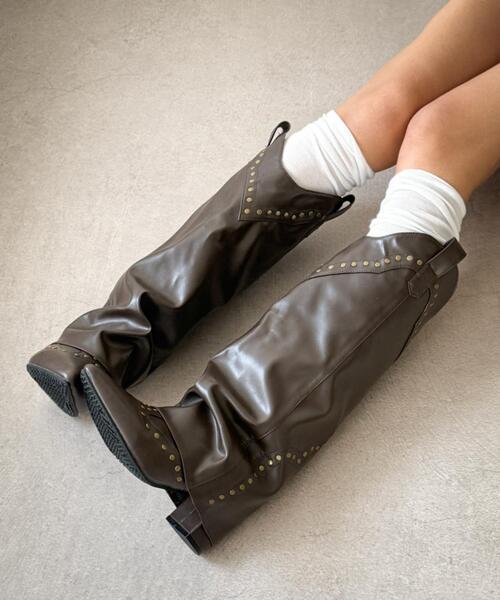 WEGO（ウィゴー）の「WEGO/ウエスタンカバーロングブーツ（ブーツ・レディース・ブラック/ブラウン・SMALL/MEDIUM/LARGE）」の15枚目の写真