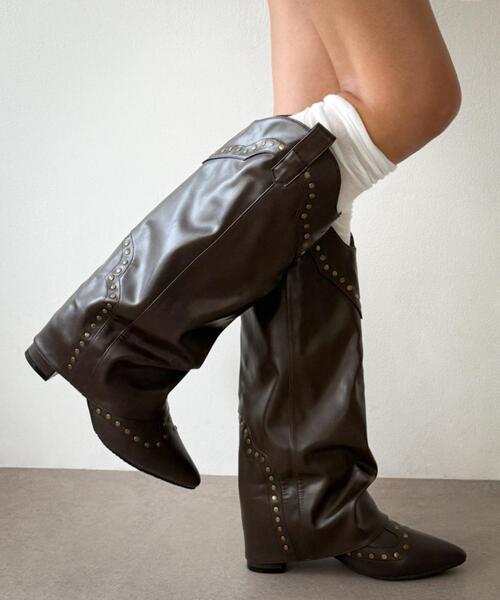 WEGO（ウィゴー）の「WEGO/ウエスタンカバーロングブーツ（ブーツ・レディース・ブラック/ブラウン・SMALL/MEDIUM/LARGE）」の16枚目の写真