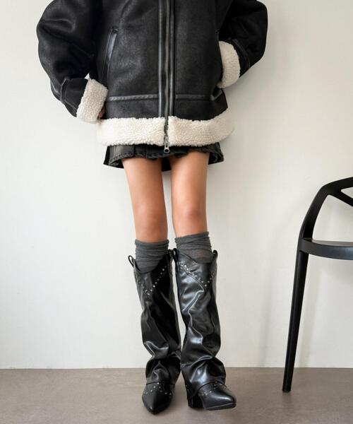 WEGO（ウィゴー）の「WEGO/ウエスタンカバーロングブーツ（ブーツ・レディース・ブラック/ブラウン・SMALL/MEDIUM/LARGE）」の10枚目の写真