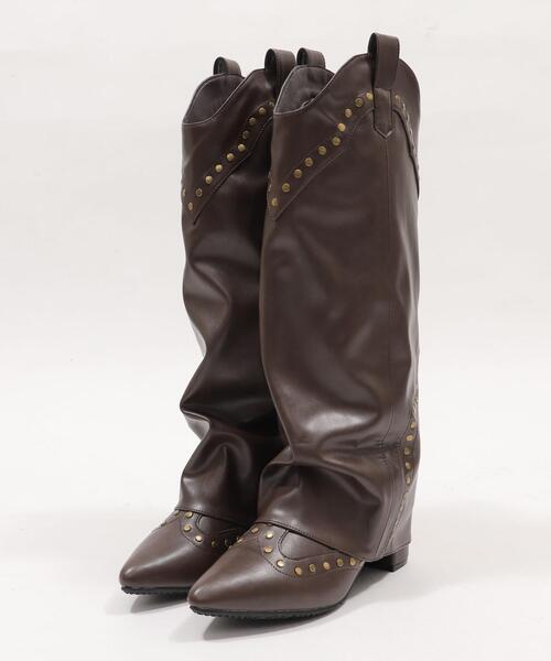 WEGO（ウィゴー）の「WEGO/ウエスタンカバーロングブーツ（ブーツ・レディース・ブラック/ブラウン・SMALL/MEDIUM/LARGE）」の18枚目の写真