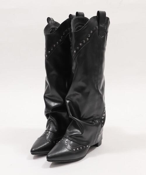 WEGO（ウィゴー）の「WEGO/ウエスタンカバーロングブーツ（ブーツ・レディース・ブラック/ブラウン・SMALL/MEDIUM/LARGE）」の19枚目の写真