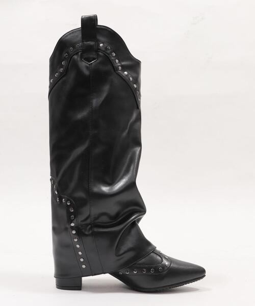 WEGO（ウィゴー）の「WEGO/ウエスタンカバーロングブーツ（ブーツ・レディース・ブラック/ブラウン・SMALL/MEDIUM/LARGE）」の22枚目の写真