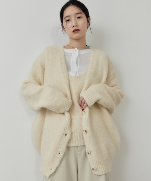 HANNE（アン）の「モヘアライクニットカーディガン（カーディガン/ボレロ・レディース・アイボリー/グレー/ネイビー・FREE）」の21枚目の写真