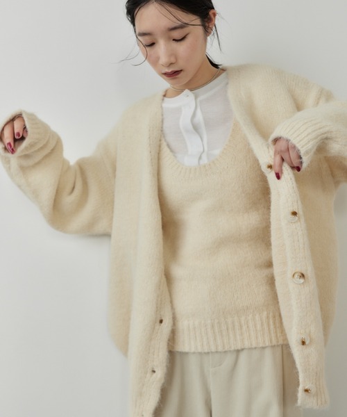 HANNE（アン）の「モヘアライクニットカーディガン（カーディガン/ボレロ・レディース・アイボリー/グレー/ネイビー・FREE）」の22枚目の写真