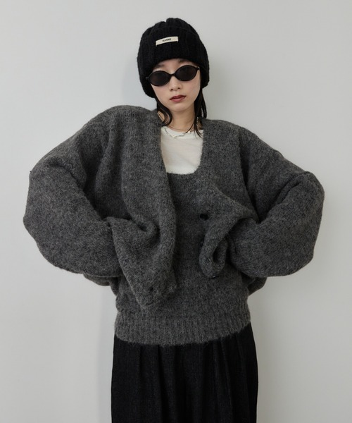 HANNE（アン）の「モヘアライクニットカーディガン（カーディガン/ボレロ・レディース・アイボリー/グレー/ネイビー・FREE）」の8枚目の写真