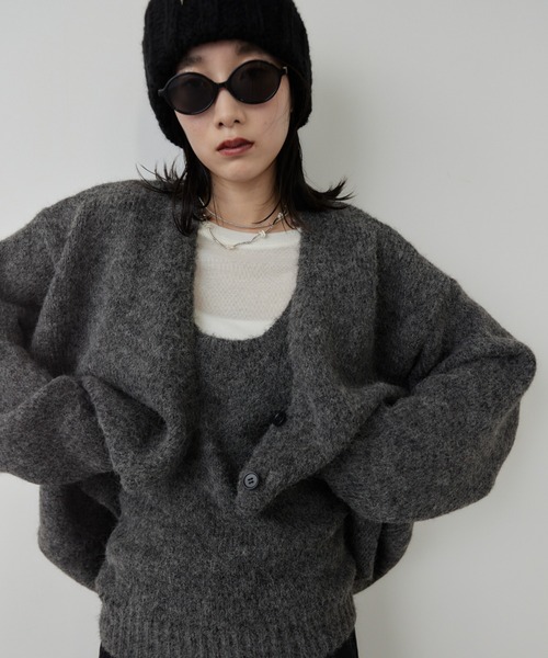 HANNE（アン）の「モヘアライクニットカーディガン（カーディガン/ボレロ・レディース・アイボリー/グレー/ネイビー・FREE）」の10枚目の写真
