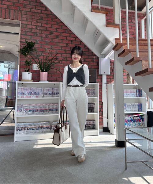 GCLIP(ジクリップ)の「TWO WAYワイドコットンパンツ&ストリングジョガーコットンパンツ(その他パンツ・レディース・アイボリー・SMALL/MEDIUM/LARGE/X-LARGE)」の14枚目の写真