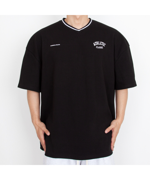 PACIENCIA(パシエンシア)の「007 Vネックオーバーフィット半袖(Tシャツ/カットソー・メンズ・ホワイト/ブラック・MEDIUM/LARGE/X-LARGE/XX-LARGE)」の3枚目の写真