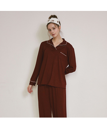 LUNALUZ STUDIO（ルナルス）の「Women's Maybe Span Long Sleeve Half Collar Two Piece Pajamas（ルームウェア/パジャマ）」